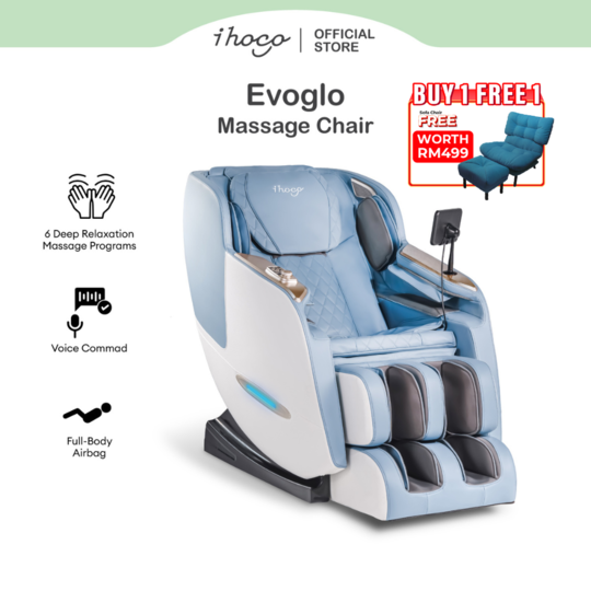 [KEN RIMBA OUTLET EXCLUSIVE] Ihoco Evoglo Massage Chair [Serene Blue] Free Sofa Chair